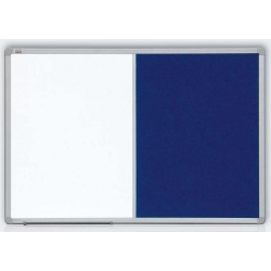 Kombinovan&aacute; tabule v ALU23 r&aacute;mu 90x60 cm b&iacute;l&aacute; magnetick&aacute;/filcov&aacute;